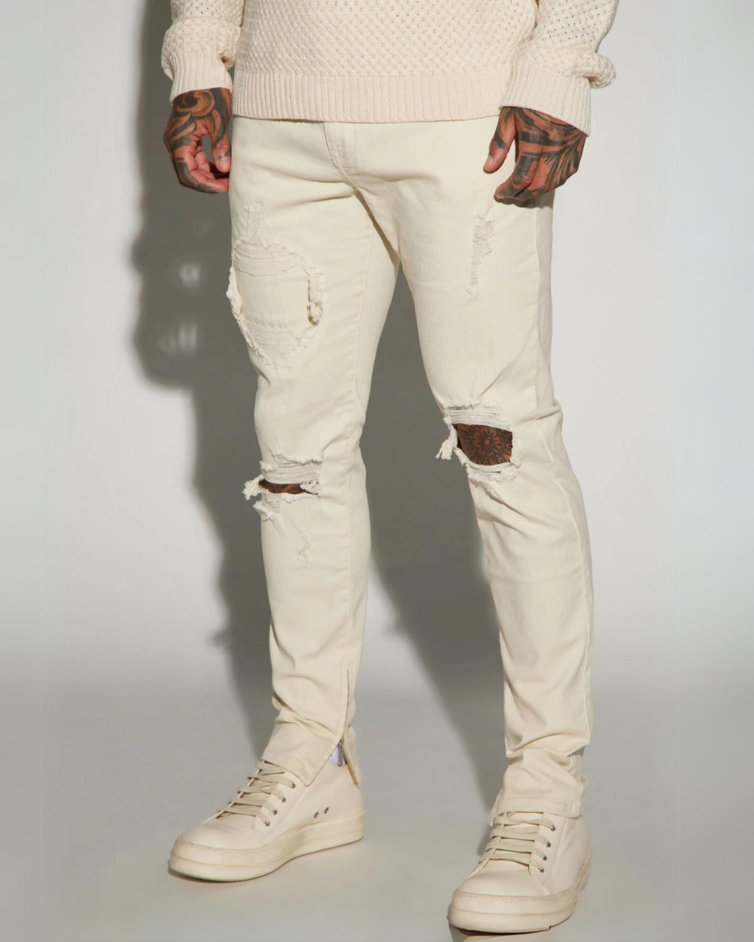 White Urban Casual Pants