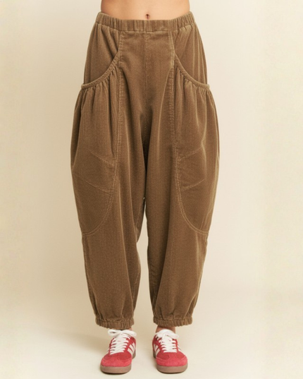 Corduroy Cargo Joggers – Wide Pocket Streetwear Pants