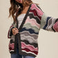 Wavy Colorblock Hand Crochet Knit Cardigan