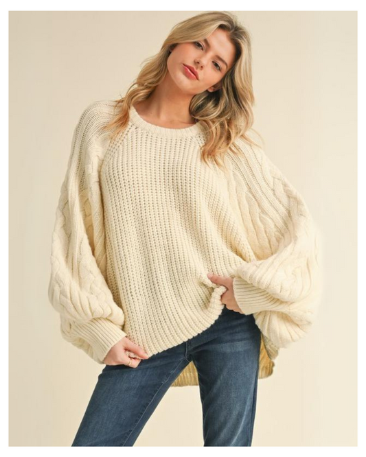 Oversized Cable Knit Sweater for Women