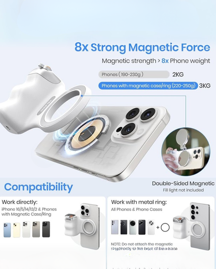 Magnetic Bluetooth Camera Grip – Universal Smartphone Photo Handle