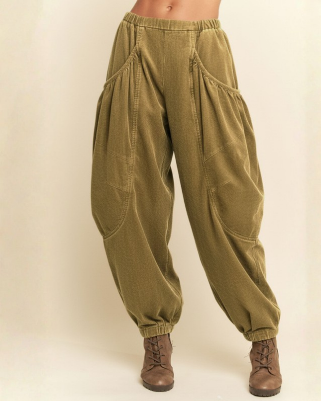 Corduroy Cargo Joggers – Wide Pocket Streetwear Pants