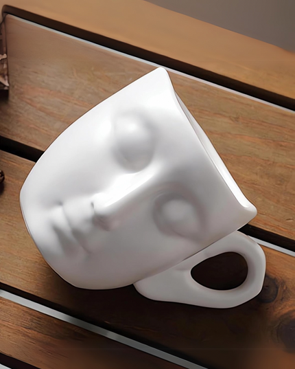 Zen Coffee cup - Face Design Mug with Hand-Shaped Holder Set