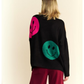 Happy Faces Sweater - Multi-Color Smiley Knit