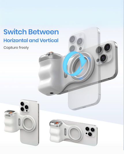 Magnetic Bluetooth Camera Grip – Universal Smartphone Photo Handle