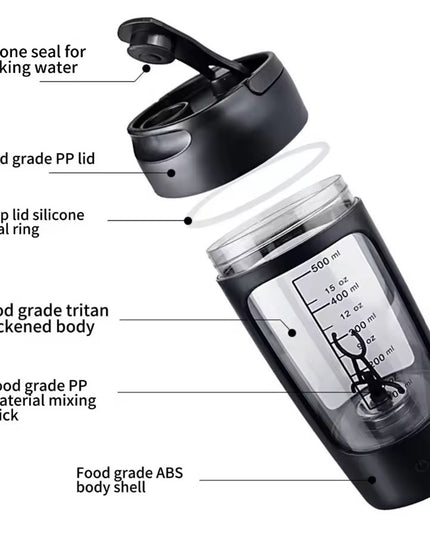 Botella mezcladora eléctrica de proteínas: recargable y portátil