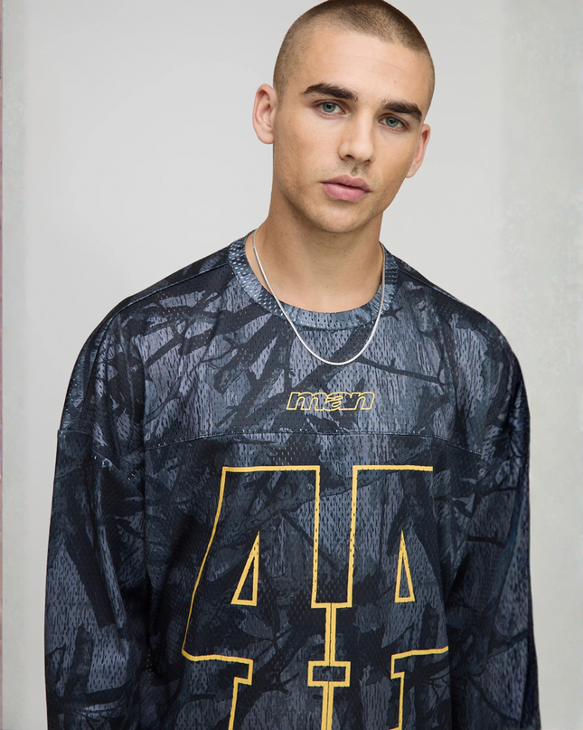 Nightplay Varsity Mesh Top – Black & Gold