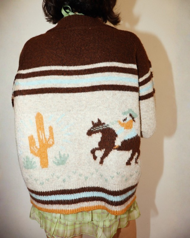 Cowboy Desert Knit Zip Cardigan