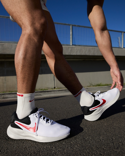 Nike Revolution 7 Running Shoes | White / Black / Photon Dust / Fire Red