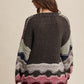 Wavy Colorblock Hand Crochet Knit Cardigan