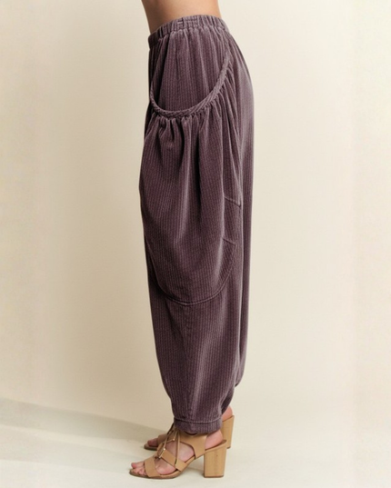 Burgundy Cargo Joggers – Wide Pocket Streetwear Pants