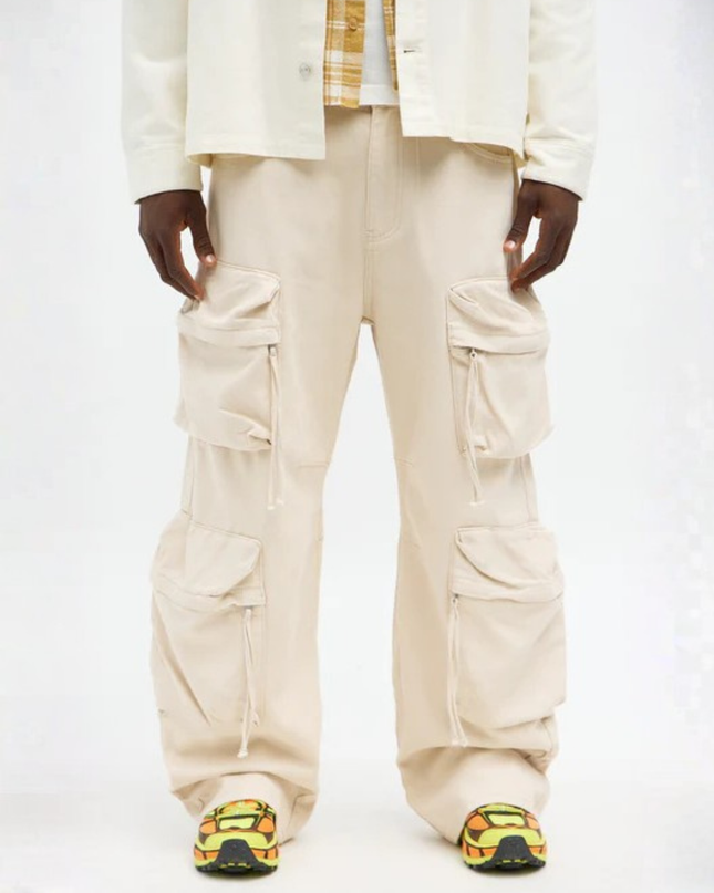 Baggy Ryo Cargo Pants – Cream