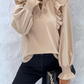 Khaki Ruffled Slevee Top