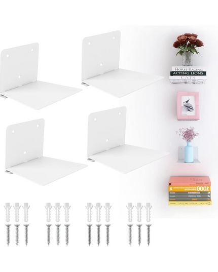 Estantes flotantes de pared: juego de 4 para una organización elegante y minimalista