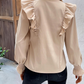 Khaki Ruffled Slevee Top