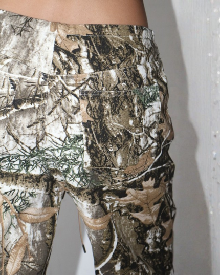 Camo Barrel-Leg Khaki Trousers