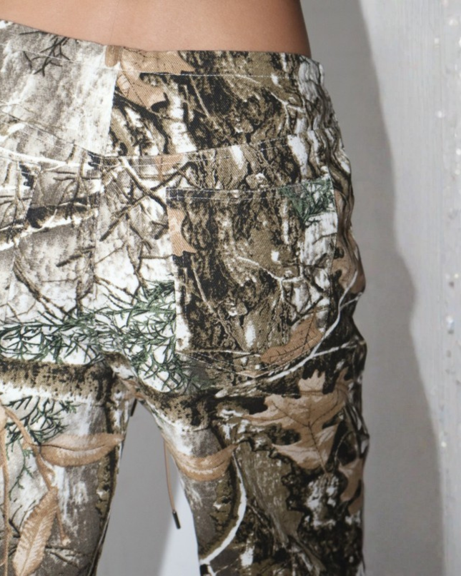 Camo Barrel-Leg Khaki Trousers