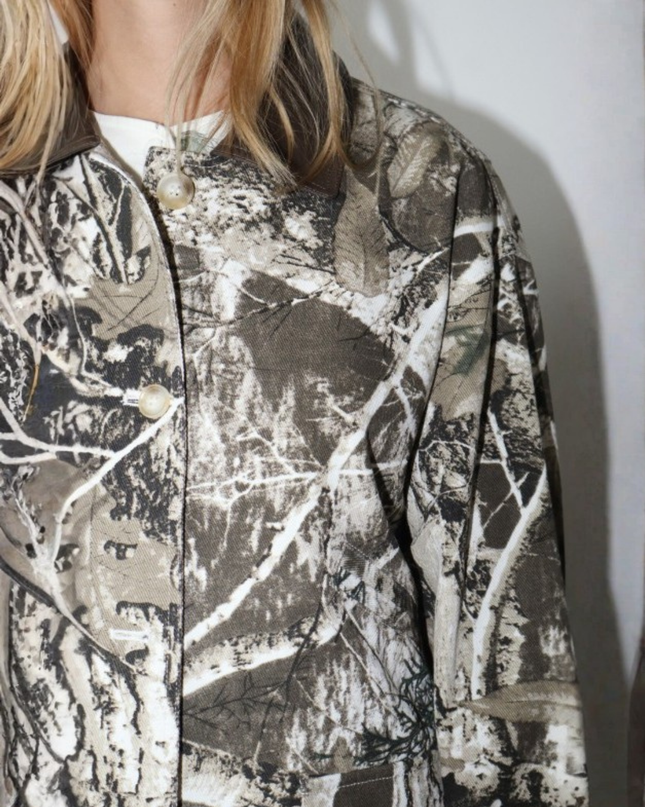 Camo Streetwear Oversized Button Jacket