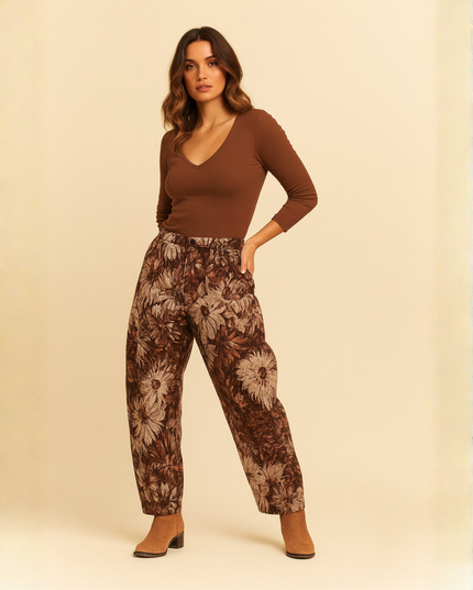 Vintage Tapestry Wide-Leg Trousers