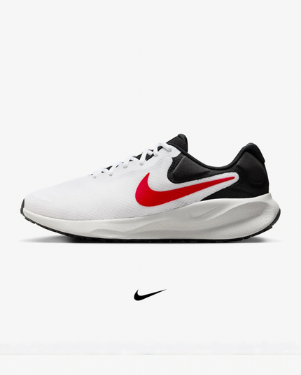 Nike Revolution 7 Running Shoes | White / Black / Photon Dust / Fire Red