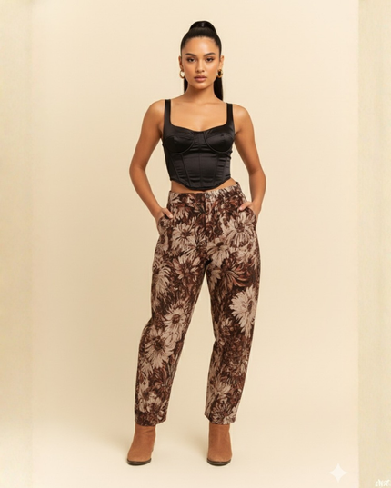 Vintage Tapestry Wide-Leg Trousers
