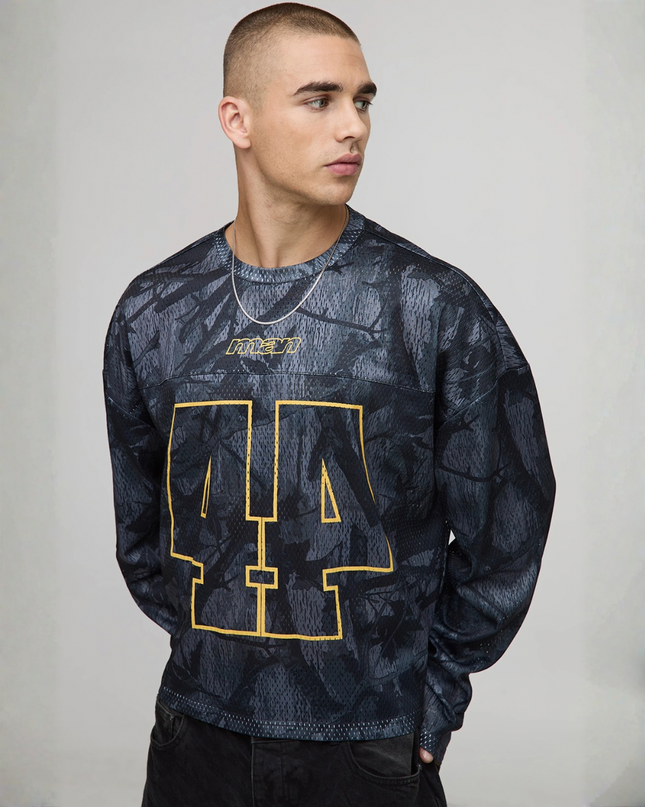 Nightplay Varsity Mesh Top – Black & Gold