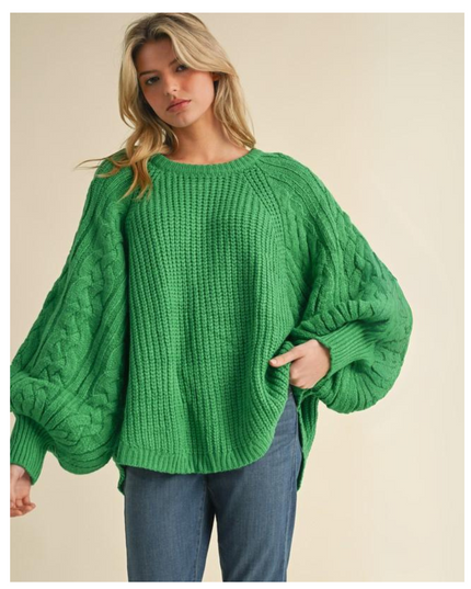 Oversized Cable Knit Sweater for Women