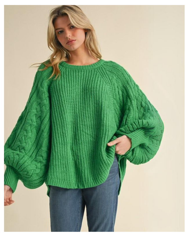 Oversized Cable Knit Sweater for Women