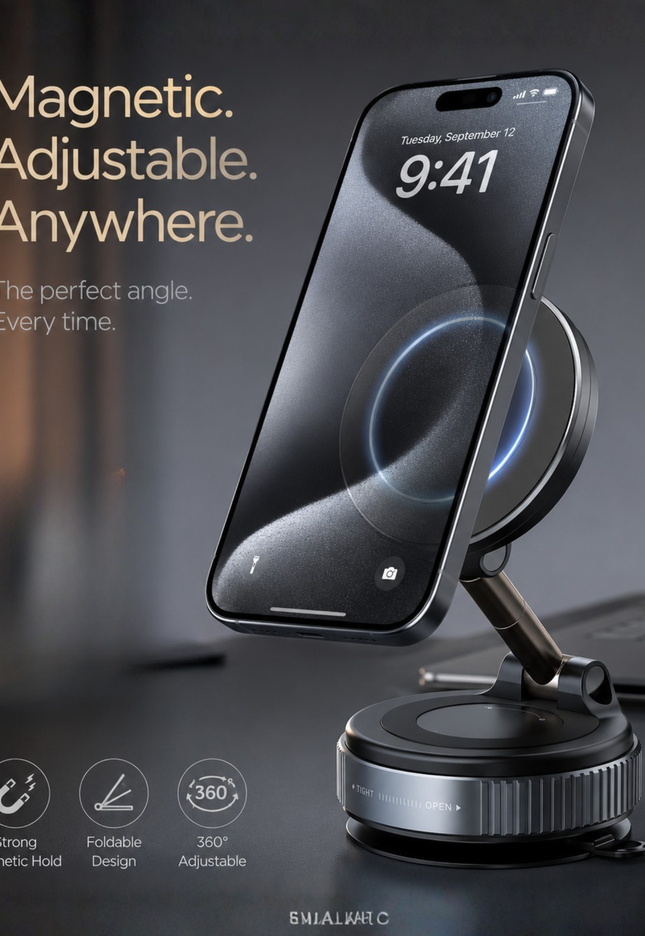 Foldable Magnetic Phone Holder for iPhone & Android