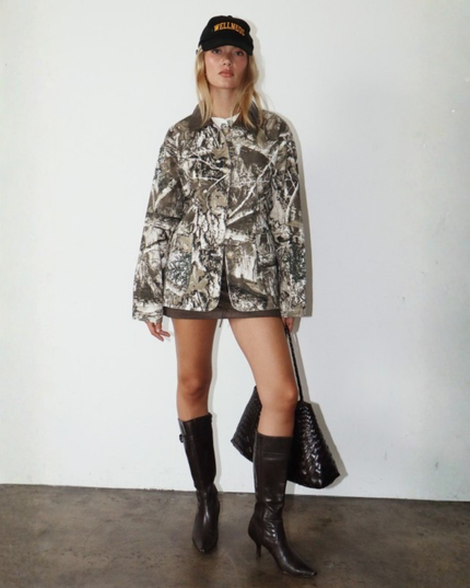 Camo Streetwear Oversized Button Jacket