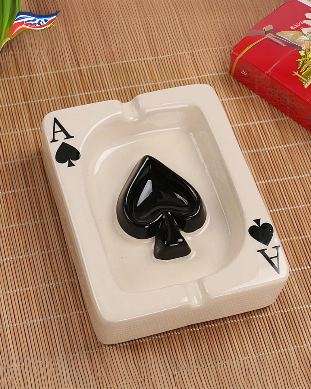 Poker Ace Ashtray – Playing Card Design (Clubs, Hearts, Spades, Diamonds