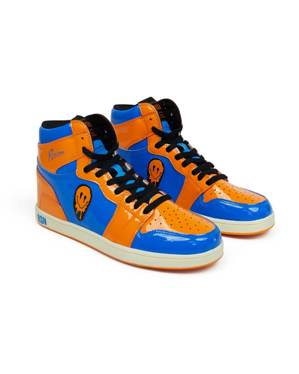 Reason Flame Skull High-Top Sneakers – Neon Blaze Edition