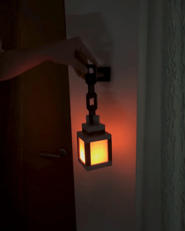 Pixel RGB Hanging Lamp – Gamer Style Wall Light with Remote Control