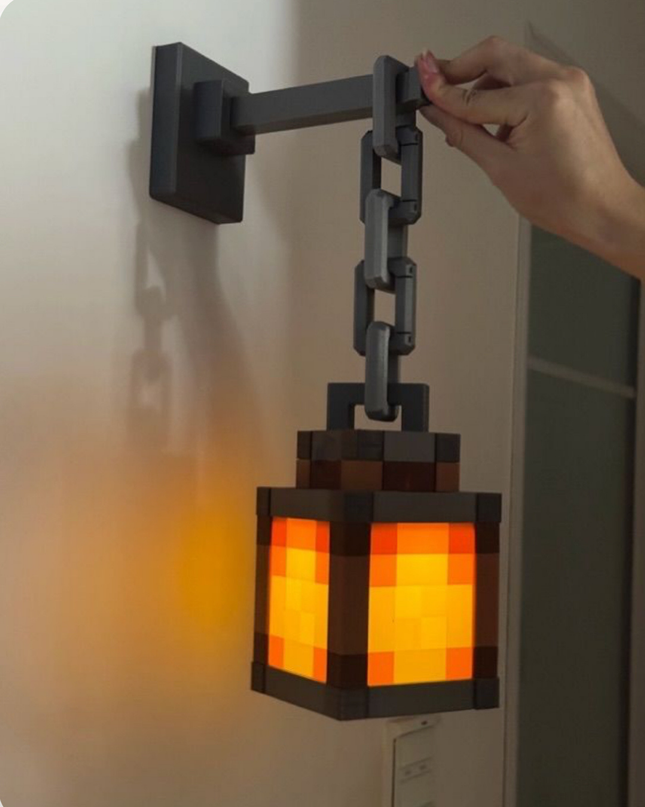 Pixel RGB Hanging Lamp – Gamer Style Wall Light with Remote Control