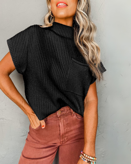 BH Pocket Knit Short Sleeve Sweater