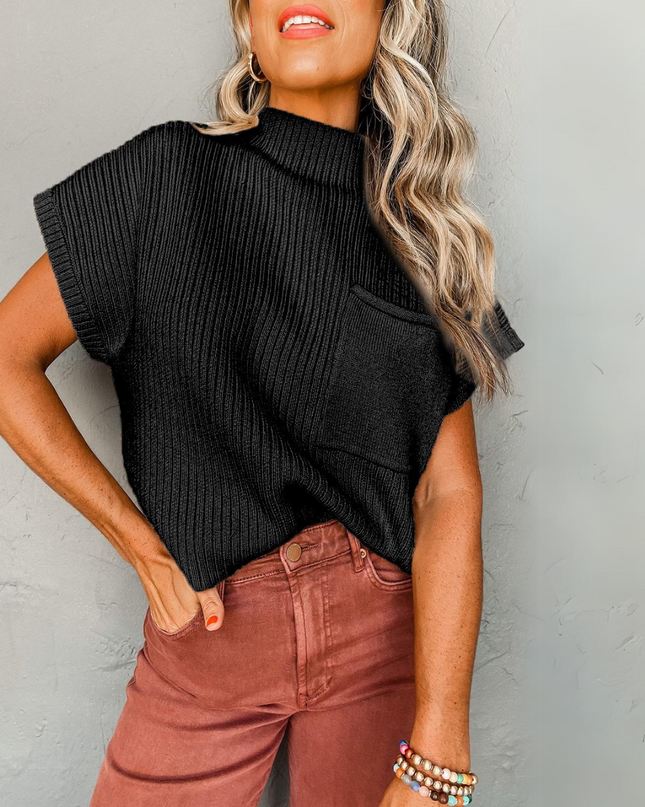 BH Pocket Knit Short Sleeve Sweater