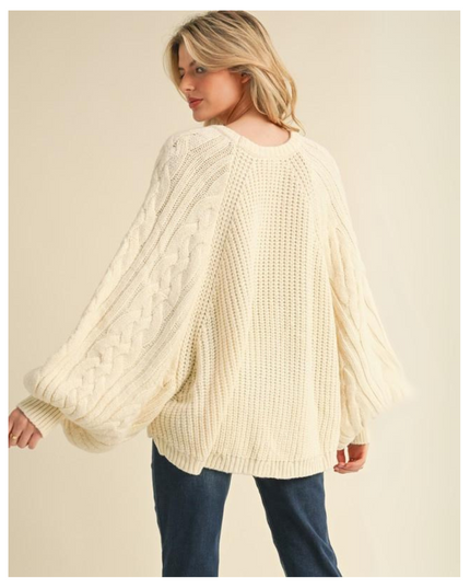Oversized Cable Knit Sweater for Women