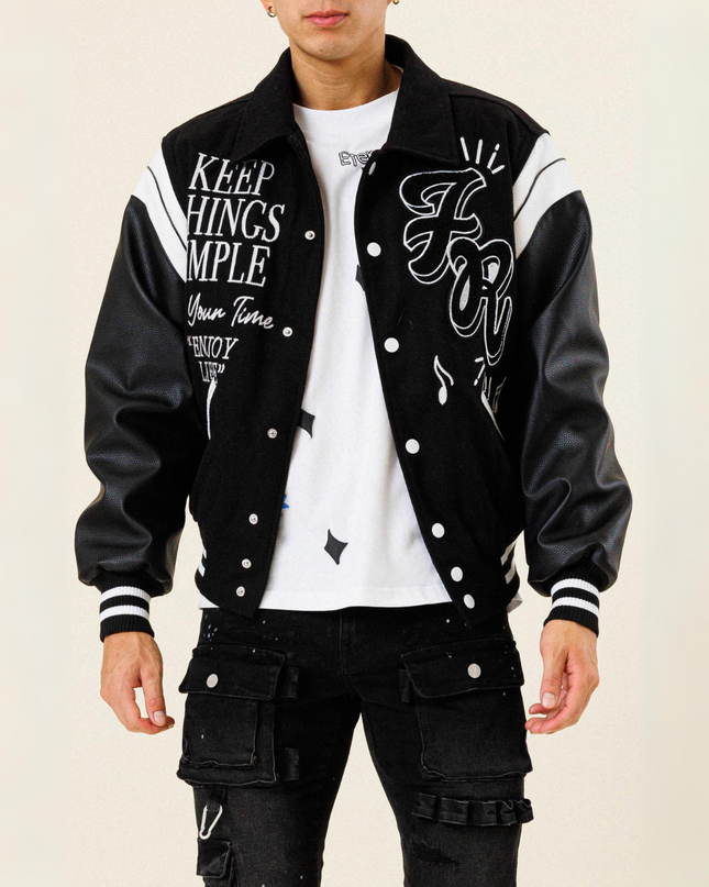 Black Yin|Yang Varsity Jacket