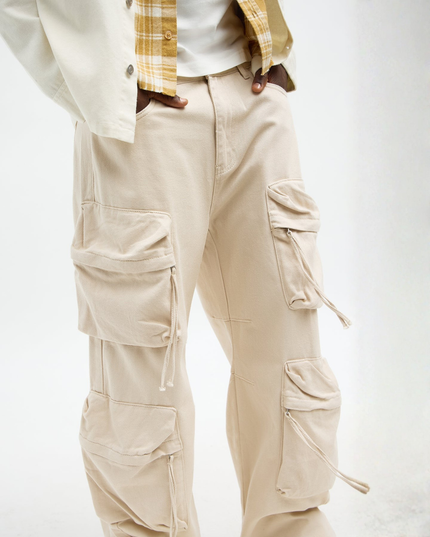 Baggy Ryo Cargo Pants – Cream