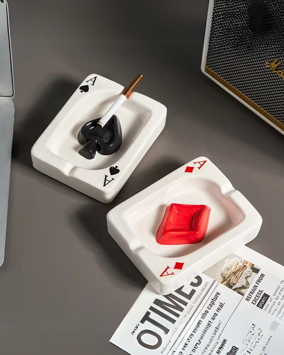 Poker Ace Ashtray – Playing Card Design (Clubs, Hearts, Spades, Diamonds