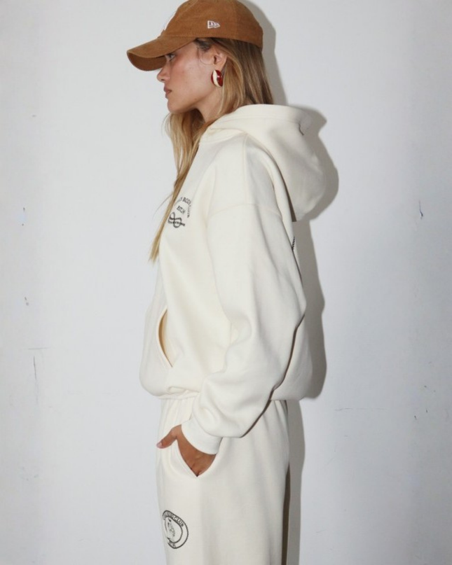 Rodeo Club Hoodie – Cream Oversized Pullover Sweatshirt