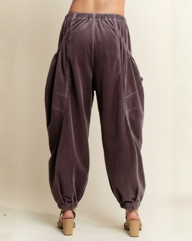 Burgundy Cargo Joggers – Wide Pocket Streetwear Pants