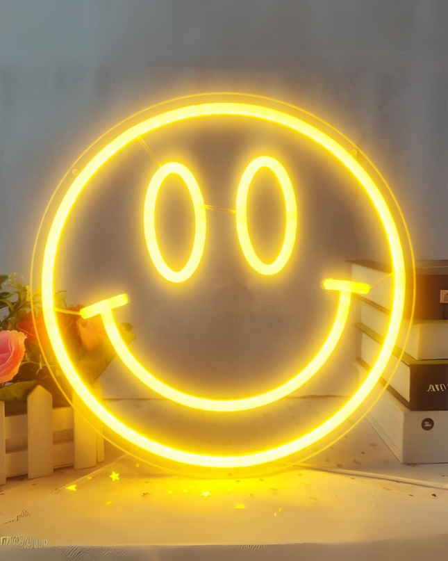 Neon Wall Smiley