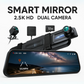 Smart Rearview Mirror with Front & Rear Camera, 2.5K Touchscreen, GPS & 32GB SD Card