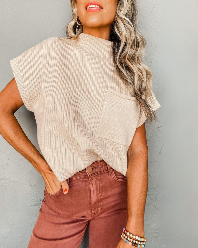 BH Pocket Knit Short Sleeve Sweater