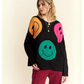 Happy Faces Sweater - Multi-Color Smiley Knit