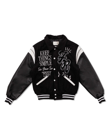 Black Yin|Yang Varsity Jacket