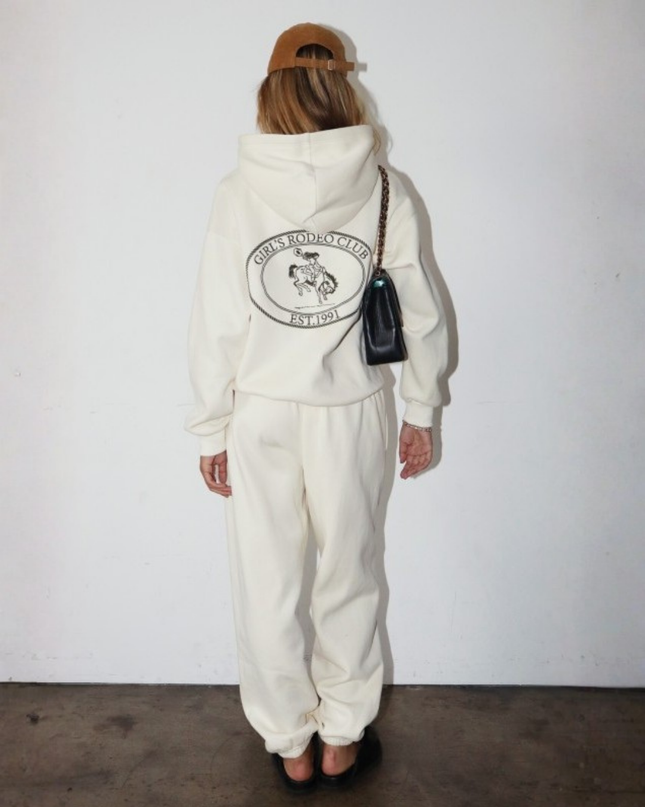 Rodeo Club Hoodie – Cream Oversized Pullover Sweatshirt