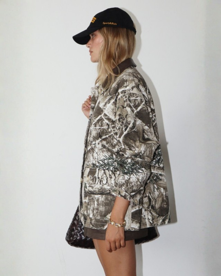 Camo Streetwear Oversized Button Jacket