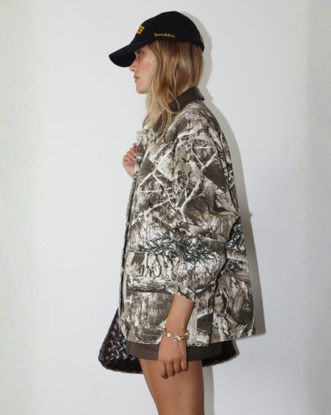 Camo Streetwear Oversized Button Jacket
